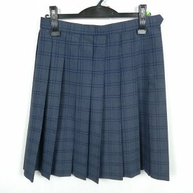 スクールスカート 夏物 w66-丈55 チェック 中学 高校 プリーツ 学生服 制服 女子 中古 HK5210