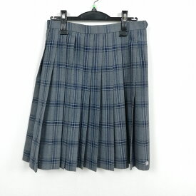 スクールスカート 夏物 w66-丈56 チェック 埼玉武南高校 プリーツ 学生服 制服 女子 中古 HK5404