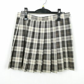 スクールスカート 冬物 w69-丈42 チェック 中学 高校 ミニ丈 プリーツ 学生服 制服 女子 中古 HK6311