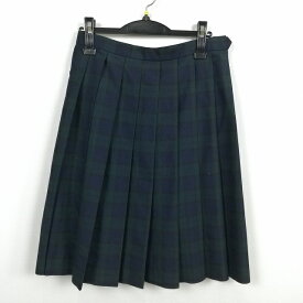 スクールスカート 夏物 w69-丈61 チェック 中学 高校 プリーツ 学生服 制服 女子 中古 HK5423
