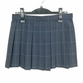 スクールスカート 夏物 w66-丈35 チェック 中学 高校 マイクロミニ プリーツ 学生服 制服 女子 中古 HK6340