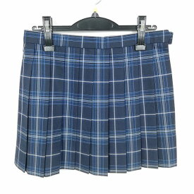 スクールスカート 夏物 w69-丈40 チェック 中学 高校 ミニ丈 プリーツ 学生服 制服 女子 中古 HK6358