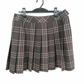 スクールスカート 大きいサイズ 夏物 w78-丈45 チェック 中学 高校 ミニ丈 プリーツ 学生服 制服 女子 中古 HK6374