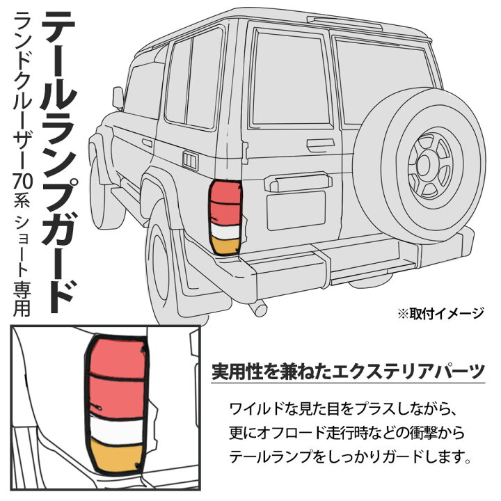 楽天市場】ランクル ランドクルーザー プラド 70系 テールライトガード 