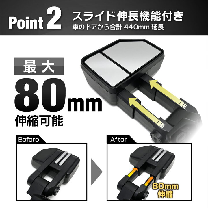 楽天市場】ランクル70 トーイング ミラー カスタム ドレスアップ 牽引 
