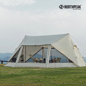 ノースピーク Northpeak OCTA SHELL - SOY MILK 韓国ブランド ファミリーテント シェルター テント 10人用 メッシュ UV コート 耐水圧4000mm インナールーフテント ホワイト 12人用