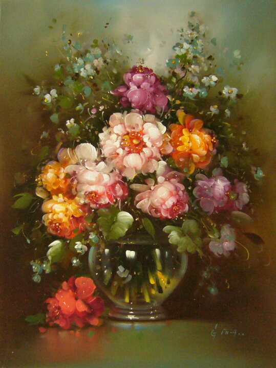 楽天市場】絵画 油絵 肉筆絵画 F6号(絵寸410X318mm) ギッタ作 「花瓶の 