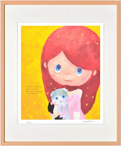 絵画 額装 ジーグレー版画 はりたつお作 「星のなみだ」 四ッ切