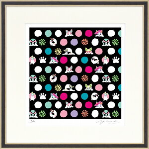 ジークレー版画 額装絵画 ホラグチカヨ 「Footmark dot Black」 350角