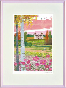 ジークレー版画 額装絵画 はりたつお 「ブルゴーニュ(フランス)」 大全紙・四ッ切