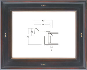 額縁 油絵額縁/油彩額縁 木製フレーム UVカットアクリル付 7760 サイズ P8号 赤鉄