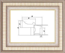 油絵/油彩額縁 樹脂製フレーム UVカットアクリル付 8159 サイズ F15号 S/アイボリー