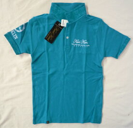 KARL KANI カール・カナイ ポロシャツ GOLF ゴルフウェア半袖 ダブル襟 カルゼ柄 Lサイズ エメラルドグリーン -新品-