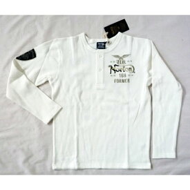 ノートン NORTON 長袖Tシャツ ヘンリーネック ワッフル編み 2つボタン 刺繍 Sサイズ ホワイト 白 -新品-