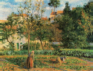 絵画 複製名画 キャンバスアート 世界の名画シリーズ ピサロ 「エルミタージュの菜園」 サイズ SM 〜 8号