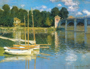 絵画 複製名画 キャンバスアート 世界の名画シリーズ クロード・モネ 「アルジャントゥイユの橋」 サイズ SM 〜 6号