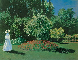 絵画 複製名画 キャンバスアート 世界の名画シリーズ クロード・モネ 「庭の女」 サイズ 20号