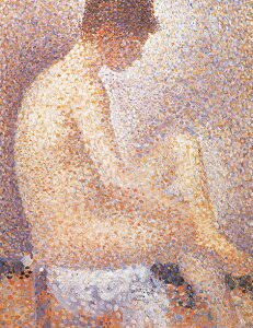 絵画 複製名画 キャンバスアート 世界の名画シリーズ ジョルジュ・スーラ 「側面に向かってポーズ」 サイズ SM 〜 8号