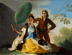 絵画 複製名画 キャンバスアート 世界の名画シリーズ ゴヤ 「 パラソル 」 サイズ SM 〜 6号