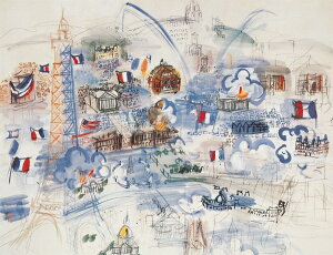 絵画 複製名画 キャンバスアート 世界の名画シリーズ ラウル・デュッピー 「 パリの建国記念日 」 サイズ SM 〜 8号