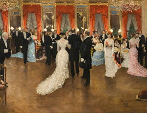 絵画 複製名画 キャンバスアート 世界の名画シリーズ ジャン・ベロー 「 舞踏会 」 サイズ SM 〜 8号