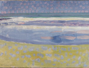 絵画 複製名画 キャンバスアート 世界の名画シリーズ モンドリアン 「 日没後の海 」 サイズ SM 〜 6号