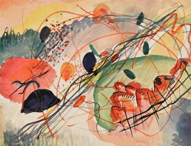 絵画 複製名画 キャンバスアート 世界の名画シリーズ ワシリー・カンディンスキー 「 水彩 」 サイズ 3号