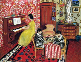 絵画 複製名画 キャンバスアート 世界の名画シリーズ アンリ・マティス 「 ピアニストとチェッカーをする人々 」 サイズ 3号