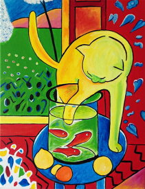 絵画 複製名画 キャンバスアート 世界の名画シリーズ アンリ・マティス 「 赤い魚と猫 」 サイズ 3号