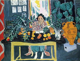 絵画 複製名画 キャンバスアート 世界の名画シリーズ アンリ・マティス 「 エトルリア式花瓶のある屋内 」 サイズ 3号