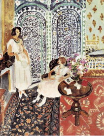 絵画 複製名画 キャンバスアート 世界の名画シリーズ アンリ・マティス 「 モル風の隠れ家と若い女性 」 サイズ 3号