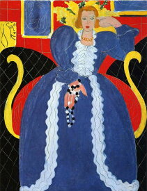 絵画 複製名画 キャンバスアート 世界の名画シリーズ アンリ・マティス 「 青いローブを着た女性とミモザ 」 サイズ 3号