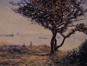 絵画 複製名画 キャンバスアート 世界の名画シリーズ シスレー 「 カーディフの停泊地 」 サイズ SM 〜 20号
