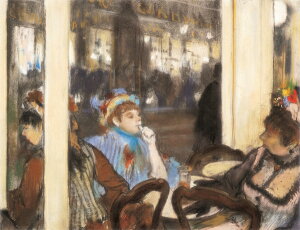 絵画 複製名画 キャンバスアート 世界の名画シリーズ ドガ 「 カフェテラスの女性 」 サイズ SM 〜 6号