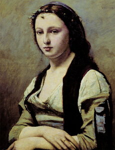 絵画 複製名画 キャンバスアート 世界の名画シリーズ コロー 「 真珠の女性 」 サイズ SM 〜 10号
