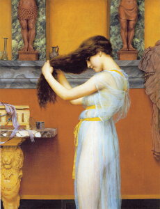 絵画 複製名画 キャンバスアート 世界の名画シリーズ ゴッドワード 「 髪を梳く女性 」 サイズ SM 〜 3号