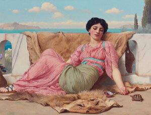 絵画 複製名画 キャンバスアート 世界の名画シリーズ ゴッドワード 「 静かなペット 」 サイズ SM 〜 3号