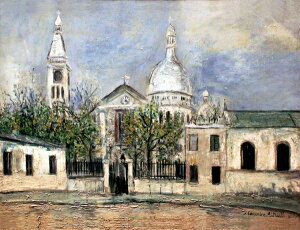 絵画 複製名画 キャンバスアート 世界の名画シリーズ ウィトリロ 「 サンピエール教会 」 サイズ SM 〜 25号