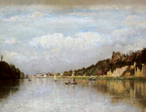 絵画 複製名画 キャンバスアート 世界の名画シリーズ レピネ 「 セーヌ辺の風景 」 サイズ SM 〜 4号