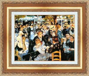 絵画 額縁付き 複製名画 世界の名画シリーズ ピエール・オーギュスト・ルノワール 「 ムーラン・デ・ラ・キャレット 」 サイズ SM 〜 6号