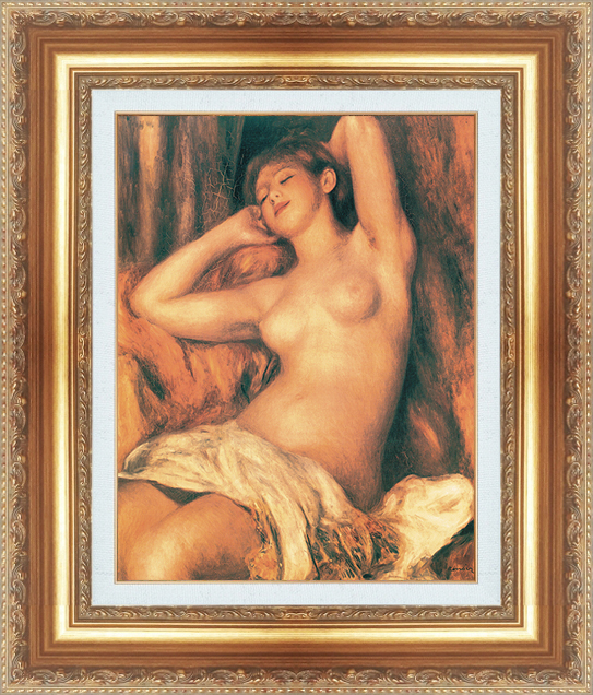 絵画 額縁付き 世界の名画シリーズ ピエール・オーギュスト・ルノワール 「 眠る裸婦 」 サイズ F10 | 絵画 掛軸 額縁屋 ＴＯＵＯ