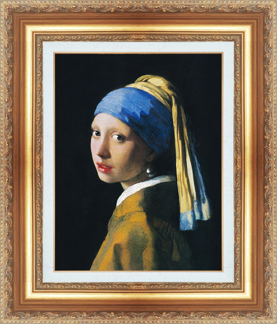 絵画 額縁付き 複製名画 世界の名画シリーズ ヨハネス・フェルメール 「 真珠耳飾りの少女 」 サイズ 8号 | 絵画 掛軸 額縁屋 ＴＯＵＯ