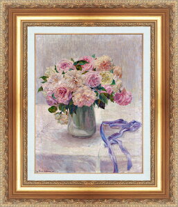 絵画 額縁付き 複製名画 世界の名画シリーズ グリーグハンマー 「 淡いバラ 」 サイズ SM 〜 6号