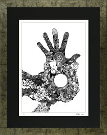 絵画 額装 デジタル版画 ROBERT EDWIN 作 「HAND」 大衣サイズ -新品