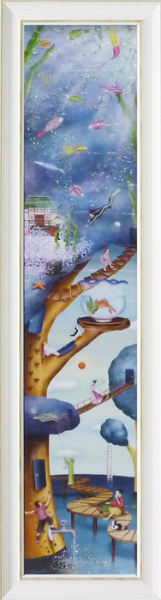 絵画 額縁付き 絵画 アートフレーム なかの まりの「Water tree(Lサイズ)」 NM-15007-新品