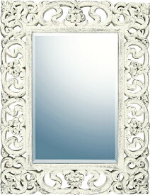 インテリア 鏡 壁掛け グレース アート ミラー「プレミア（アンティークホワイト）」 GM-22011 -新品