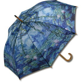 名画 木製ジャンプ傘 モネ「睡蓮」 AU-02206 雨傘 名画コレクション-新品