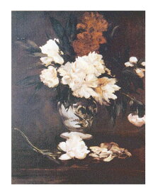 絵画 名画 複製画 フレーム 額縁付 エドゥアール・マネ 「台の上のしゃくやくの花」 F3号 世界の名画シリーズ プリハード