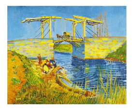 絵画 名画 複製画 額縁付 ヴィンセント・ヴァン・ゴッホ 「アルルのはね橋（アングロワ橋）」 F8号 世界の名画シリーズ プリハード