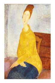 絵画 名画 複製画 額縁付 アメディオ・モディリアーニ 「黄色のセーターを着たジャンヌ」 M12号 世界の名画シリーズ プリハード